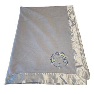 Just Born blue baby boy  blanket airplanes Satin trim